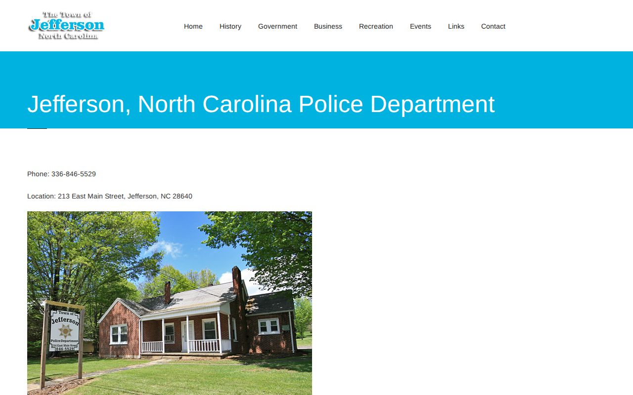 Official Jefferson Police Department information page